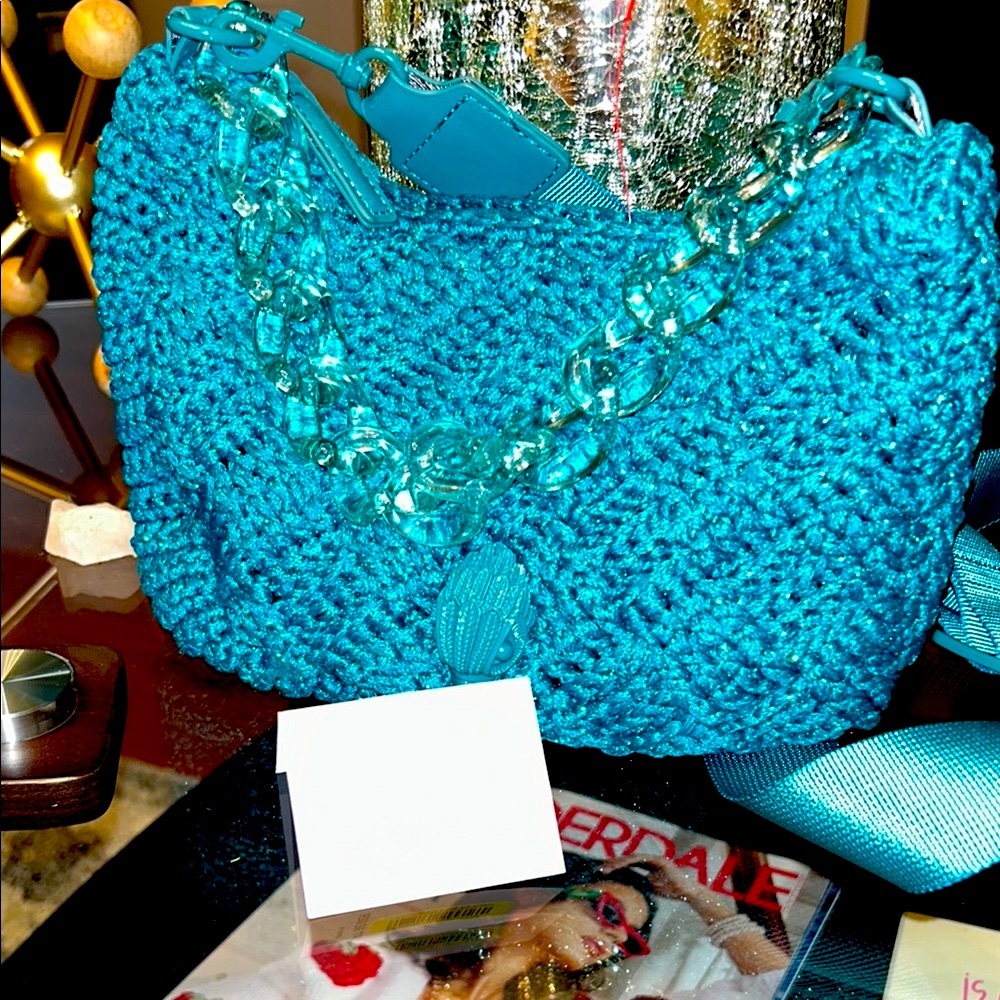 Kurt Geiger Blue Crochet Women's Bag, NWT